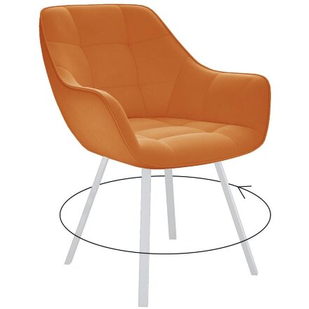 Стул DikLine 252 М поворотный, B17 TERRACOTTA, ножки белые 