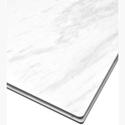 Стол BELLUNO 160 MARBLES KL-99 Белый мрамор матовый, итальянская керамика/ белый каркас, ®DISAUR 