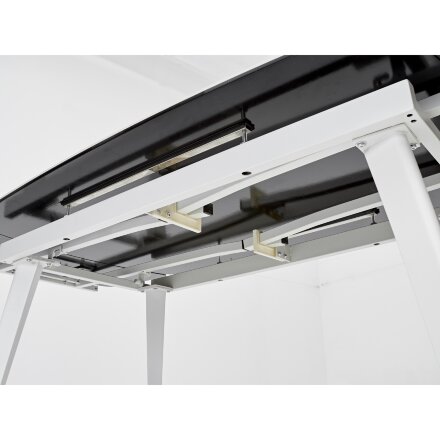 Стол ELIOT 120 HIGH GLOSS STATUARIO Белый мрамор глянцевый, керамика/ белый каркас М-City 