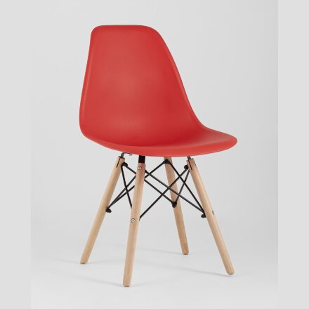 Стул Eames Style DSW красный (разборный каркас) 