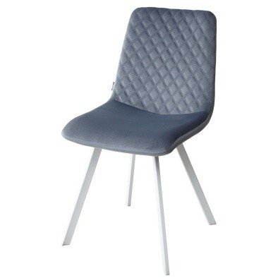 Стул DAIQUIRI BLUVEL-06 BLUE / белый каркас, велюр М-City 