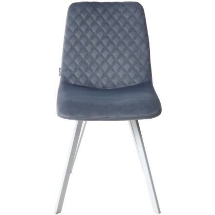 Стул DAIQUIRI BLUVEL-06 BLUE / белый каркас, велюр М-City 