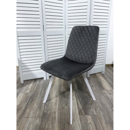 Стул DAIQUIRI BLUVEL-14 GREY / белый каркас, велюр М-City 