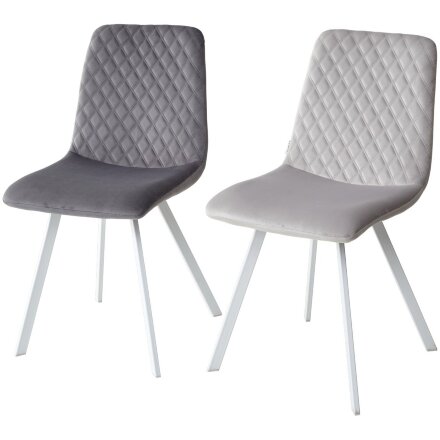 Стул DAIQUIRI BLUVEL-14 GREY / белый каркас, велюр М-City 