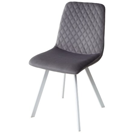 Стул DAIQUIRI BLUVEL-14 GREY / белый каркас, велюр М-City 
