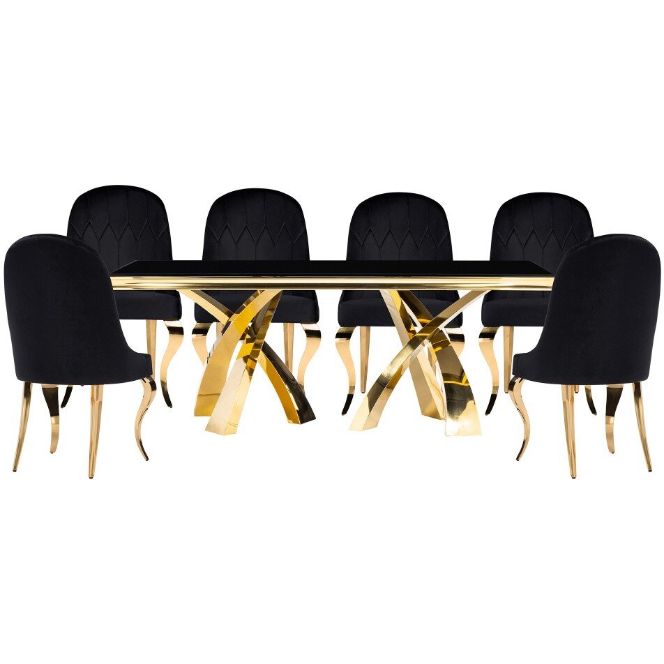 Обеденная группа Гилай black / gold 