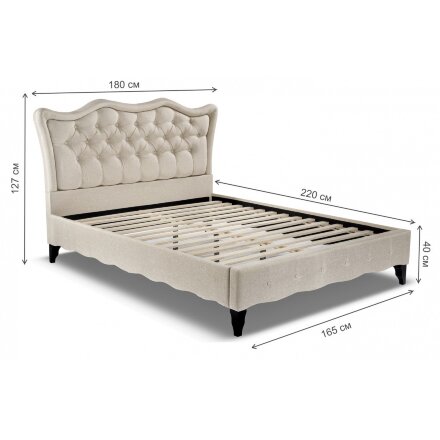 Кровать Madlen 160х200 light beige 