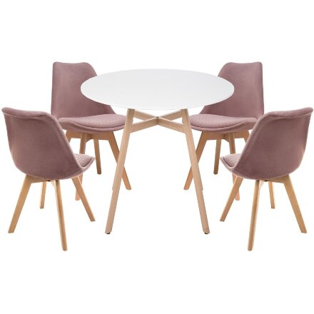 Обеденная группа Арги 90 light purple / white / wood 