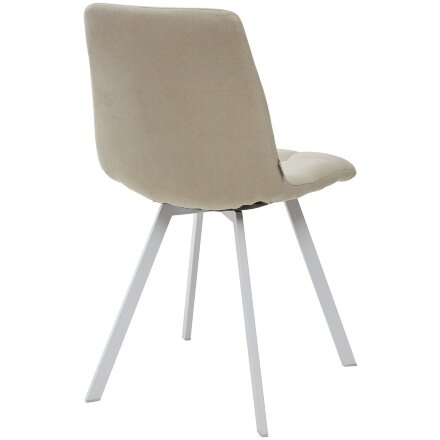 Стул CHILLI SQUARE UF860-01B бежевый, ткань/ белый каркас М-City 