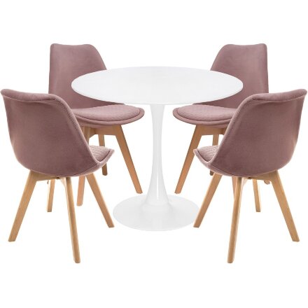Обеденная группа Ахели light purple / wood / white 