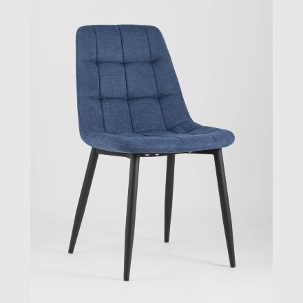 Стул Stool Group Канзас синий в мягкой тканевой обивке 