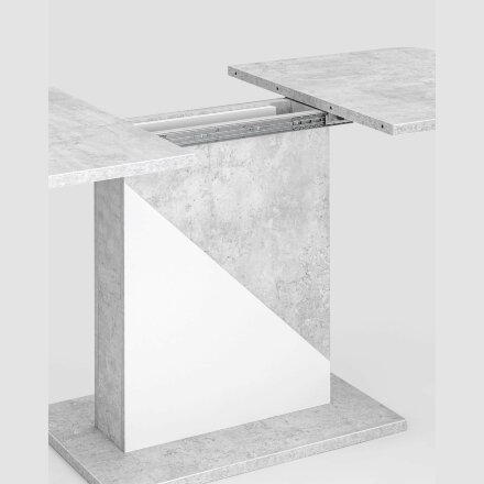 Стол Stool Group Accent раскладной 110-145*69 см бетон/белый 