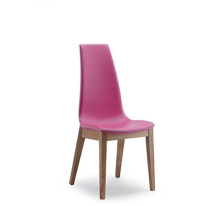 СТУЛ SELLY, ASH WALNUT 167/ SOFT PIENO FIORE 275 FUSSIA с черн.строчкой СТУЛ SELLY, ASH WALNUT 167/ SOFT PIENO FIORE 275 FUSSIA с черн.строчкой
