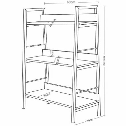 Стеллаж на металлокаркасе BRABIX &quot;LOFT SH-002&quot;, 600х350х845 мм, цвет морёный дуб, 641231 Морёный дуб